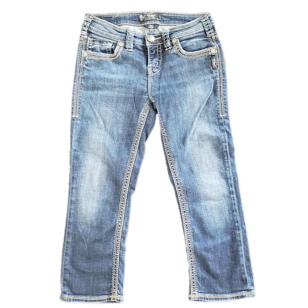 Silver Jeans Blue Denim Capris